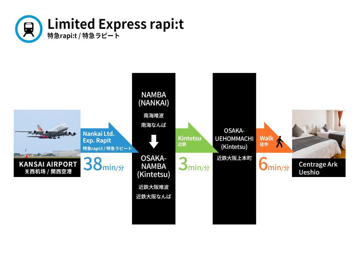 Апартаменти Centrage Ark Ueshio Осака Екстер'єр фото